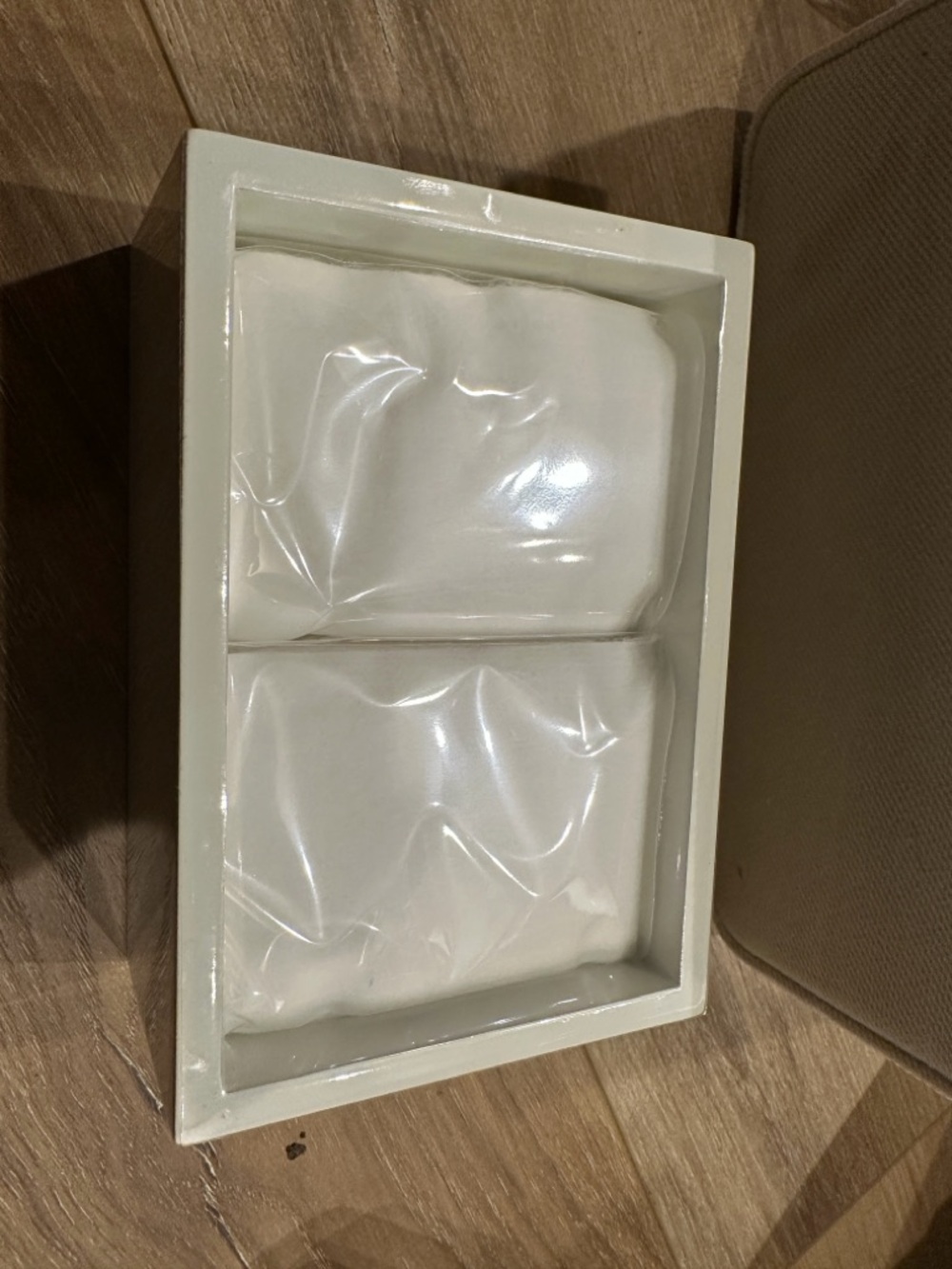 Cream Canvas Vanity Case with Gold CD Logo - Picture 4 of 5